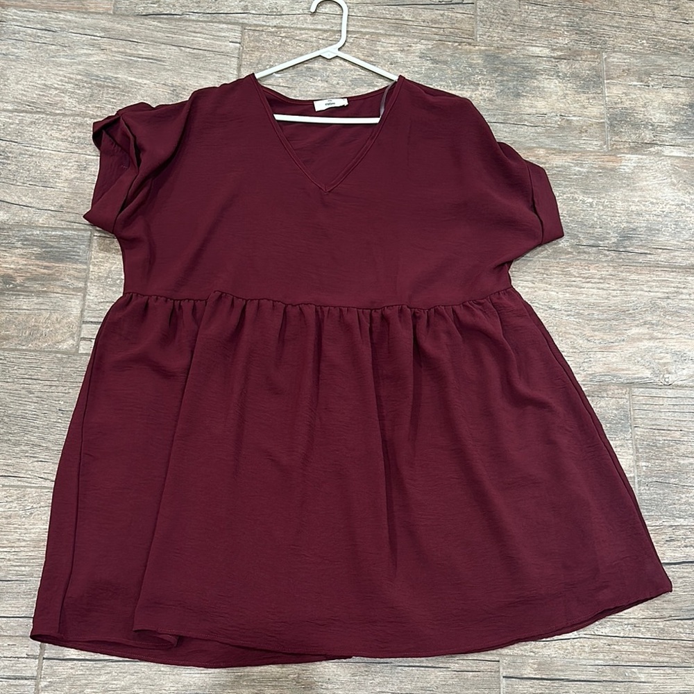 Maroon V-Neck dress